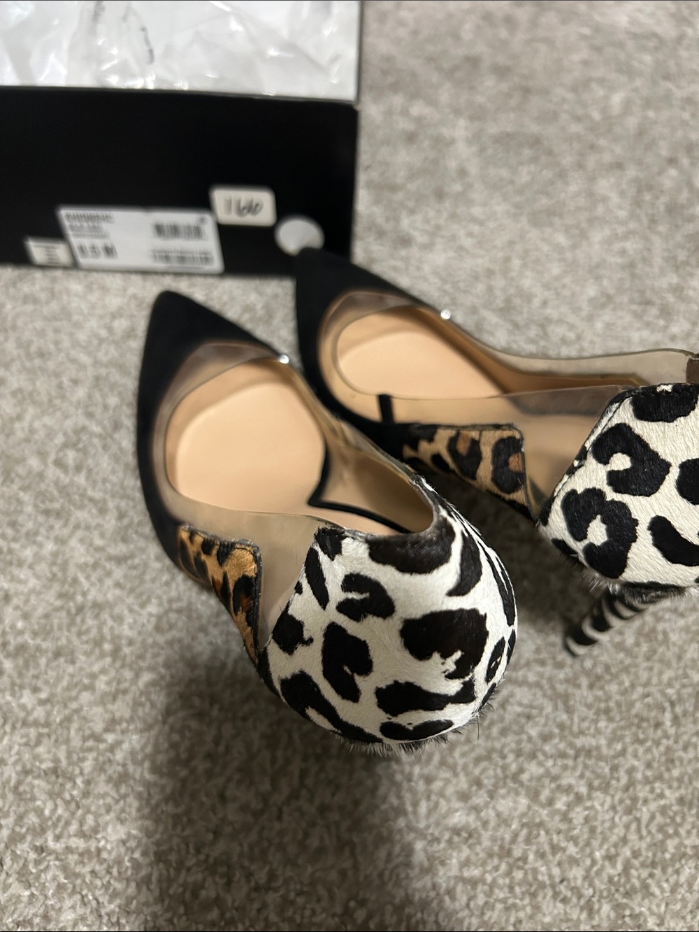 INC International Concepts Black and Leopard Print Pointed-Toe D'Orsay Heels - Picture 3 of 3
